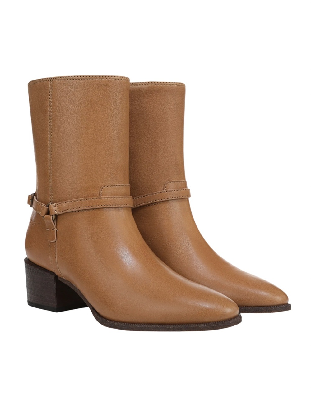 New Western Franco Sarto Kian Ankle Distressed Leather Boot in Cognac Brown 9.5